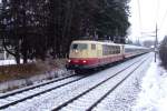103.245 mit dem IC 1280 Gro�glockner in der Staion Kitzb�hl - Hahenkamm 2.2.08 