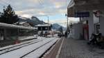 Der Bahn�bergang direkt hinter dem Bahnhof Kitzb�hel Hahnenkamm.
