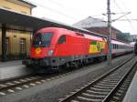 An die GySEF wurde der �BB-Taurus 1116 061-1 vermietet. Hier ist die Lok am 21.10.2005 mit OEC 31 Wien S�d - Venedig in Klagenfurt angekommen. Damals f�hrte der Zug am Schluss noch einen Autotransportwagen mit. Ob es heute noch so ist, wei� ich leider nicht. Die Z�ge die eine PKW-Mitnahme bieten, sind im �BB-Kursbuch zu finden.