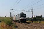 WLC 182.962 (ES64U2-062) mit einem Containerzug in Haiding am 25.7.2013!