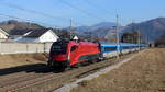 ÖBB 1216 239 mit railjet auf dem Weg nach Graz. Aufgenommen in Kleinstübing am 20.02.2021