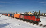 Der Containerzug 43601 wurde am 12.12.2021 von der 1293 185 traktioniert und von mir zwischen Werndorf und Wildon fotografiert.