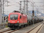 Graz. Die ÖBB 1016 038 zog am 19.04.2021 Kesselwgen durch Graz Don Bosco