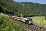 Am 3. Juni 2021 ist 470 501 mit EC 151  Emona  (Wien Hbf - Ljubljana) bei Graz-Raach unterwegs. 