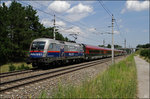 1116.250 bespannt hier den Rj 537 Wien Hbf-Villach Hbf.
Neunkirchen/NÖ 11.07.16