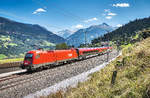 1116 160-3 durchfährt am Zugschluss des railjet 596 (Flughafen Wien (VIE) - Salzburg Hbf - Klagenfurt Hbf) den ehemalige Bahnhof Angertal.