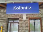 Bahnhofsschild von Kolbnitz am 9.9.2015