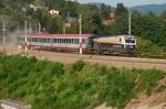 1116 280  A1  vor BB EC 660 von Wien Westbahnhof nach Bregenz. Hier am 01.08.2009 im Baustellenbereich kurz vor Drrwien;-)