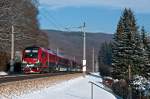 1116 232 an der Spitze des railjets 564 von Wien Westbf. nach Lindau Hbf. am 19.12.2010, kurz vor Tullnerbach-Pressbaum.