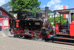 Lok Nr. 4 'Hannah' ist bald bereit für die Fahrt hinauf zum Achensee. Jenbach, 9.6.2023