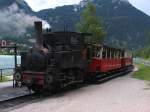 Zahnradlok Nr 4 “Hannah” mit eine Dampfzug Jenbach Achenseebahnstation-Seespitz Bahnstation auf Bahnhof Seespitz Bahnstation am 15-08-2010.