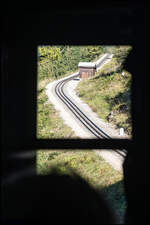 Einer der ersten Imposanten Blicke auf die Steilste Zahnradbahn Österreichs bot sich mir kurz nach der Abfahrt in der Talstation der Schafbergbahn in St. Wolfgang. 15.September 2025 