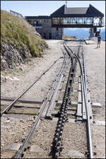 Die oberste Zahnradweiche der Schafbergbahn am 15.09.2025 .