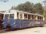 Zahnrad-Triebwagen im Sommer 1983 in St.Wolfgang Schafbergbahnhof.