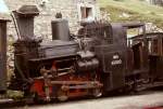 999.03 der Zahnradbahn auf den Hochschneeberg in der Station Baumgartner Anfang August 1975