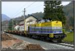 Cargo Serv Diesellok 1504.03 steht im Bahnhof Goisern - Jodschwefelbad.