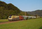 ES 64 U2-080 ist am 21.07.2009 am Abend mit  dem Kalkzug 61036 in Micheldorf unterwegs gewesen.