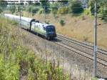 Im Linksverkehr CAT zum Wiener Flughafen. Hier mit 1116 142-9 kurz vor dem Flughafenbahnhof. Foto: 25.07.2007