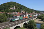 193 224 mit einem Containerzug am 8.