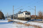 193 427 der ELL schleppte am 11.01.26 einen Kesselwagenzug durch Greppin Richtung Bitterfeld.