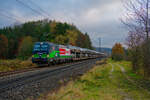 193 230 ELL  Forstservice Klade Group  mit einem BLG Autotransportzug bei Postbauer-Heng Richtung Nürnberg, 14.11.2021
