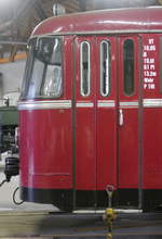VT 10.05 der Graz-Köflacher-Bahn, ein einmotoriger Uerdinger entsprechend der BR 795, präsentiert sich im Localbahnmuseum Bayerisch Eisenstein, von der ungewöhnlichen Nummer abgesehen,