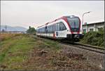 GKB VT 63.12 auf Abwegen. Die Aufnahme zeigt den Triebwagen am Abend des 23.09.2017 in Korneuburg auf der Fahrt Regionalbahntag nach Ernstbrunn.