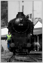 33.132 (BB 113.32, DRB 33 132, JD 06-105, JD 10-005, J 10-005) der Firma Brenner&Brenner am Graz-Kflacher Bahnhof bei der Vorbereitung fr die Dampflokparade am Nachmittag (19.5.07)