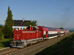 GKB DH 1500.01 mit Zug 8410am frühen morgen in Schadendorf (Köflacherbahn).