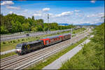 Am 8. Mai 2026 besuchte ich die Koralmbahn Neubaustrecke zwischen Graz Puntigam und Werndorf. Hier ein Zug der Linie SS6 am Weg nach Wies Eibiswald 