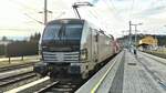 Railpool BR 193.805 an der Spitze einer S6 im Samstagsverkehr bei tiefsteheder Abendsonne am 07. Februar 2026: