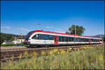 10 Juli 2026 . Ein GTW 2/8 in der Halte und Ladestelle B�rnbach 