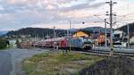Am Morgen des 17.08.2025 geduldeten sich in Wies-Eibiswald die 2 einzigen Railpool Vectron im  Sandwich-Zugverband  auf weitere Fahrten nach dem Wochenende. Diese 2 Loks wurden bis Ende Mai 2026 von der GKB eingesetzt, und trugen zu einem noch abwechslungsreicherem Bahnbetrieb bei: