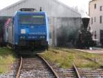 GKE 671 und LTE 185 528 am 4.10.04 in der Traktion des Graz-Kflacherbahnhofes