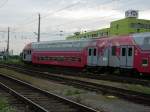 31.7.2008, Wendezug der GKB mit Doppelstockwagen bei der Einfahrt in Graz Hbf.