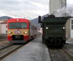 Nach einem neuerlichen Zylinderwechsel ist die 671 der GKB seit 2.2.2005 wieder betriebsbereit und wird am 8.2.05 einen IGE Eisenbahn-Romantik-Sonderzug von Graz nach Wies und wieder retour fhren -