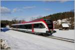 Die neuen Stadler GTW im GKB-Design, seit Samstag (11.12.) im planmigen Personenzugeinsatz in der Sdweststeiermark zwischen Graz-Kflach und Graz-Wies Eibiswald. Am Foto zu sehen ist GKB 5063.005 als R 8535 auf der Fahrt Richtung Wies Eibiswald, aufgenommen bei Oisnitz - St. Josef am 12.12.2010.