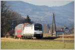 ER 20-2007 mit dem als S6 verkehrenden R 4371 von Graz ber Werndorf nach Wies-Eibiswald am 18.1.2011 kurz vor St.