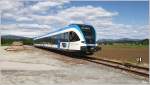 Rhapsody in Blue V - GKB GTW 63.08  S-Bahn Steiermark  fhrt als Sonderzug R 4366 (N 101) auf der Sulmtalbahn von Wies-Eibiswald nach Gleinsttten und retour.Im Hintergund ist die Koralpe zu sehen.