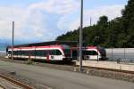 Mehrmals täglich treffen sich 3 Züge der Linien S6und S61 am Bahnhof Wettmanstätten.