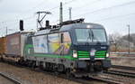 LTE Logistik- und Transport- GmbH mit der ELL Vectron   193 262  [NVR-Number: 91 80 6193 262-3 D-ELOC] und KLV-Zug aus Polen Richtung Rotterdam unterwegs am 15.01.19 Bf.