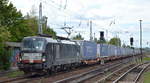LTE Logistik- und Transport GmbH, Graz [A] mit der MRCE Vectron  X4 E - 621  [NVR-Nummer: 91 80 6193 621-0 D-DISPO] und Taschenwagenzug Richtung Rzepin (Polen) am 01.09.20 Berlin Hirschgarten.