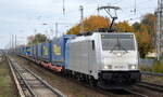LTE Logistik- und Transport GmbH, Graz [A] mit der Railpool Lok  186 540-1  [NVR-Nummer: 91 80 6186 540-1 D-RPOOL] und KLV-Zug am 02.11.21 Berlin Hirschgarten.
