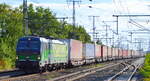LTE Logistik und Transport GmbH, Graz [A] mit der ELL Vectron  193 729  NVR-Nummer: 91 80 6193 729-1 D-ELOC] und KLV-Zug Richtung Poznan (Polen) am 07.10.22 Durchfahrt Bahnhof Golm.