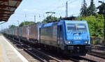 LTE Logistik- und Transport GmbH, Graz [A] mit  186 942  [NVR-Nummer: 91 80 6186 942-9 D-LTE] und KLV-Zug Richtung Niederlande am 02.08.22 Berlin Hirschgarten.