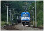 LTE Leerkerosinzuges 48431 von Wien Schwechat nach Koper mit 1216 921 der Adria Transport an der Spitze am 29.8.2008 kurz vor Langenwang aufgenommen.