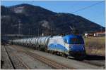 1216 920 der Adria Transport fhrt mit SLGAG 93102 von Villach Hbf Ost nach Linz Vbf West. 
Kraubath 7.3.2011
