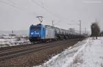 185 529 (91 80 6185 529-5 D-LTE) mit Kesselwagenzug am 09.02.2013 bei Plling