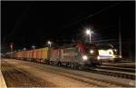 GySEV 470.503 mit dem LTE SGAG 41373 (Gratwein-Sopron) am Abend des 11.12.13 im Bhf. Ebenfurth.