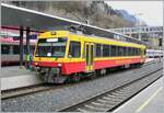 Der Montafonerbahn (MBS) ET 10.109 wartet in Feldkirch auf die Abfahrt nach Buchs SG.